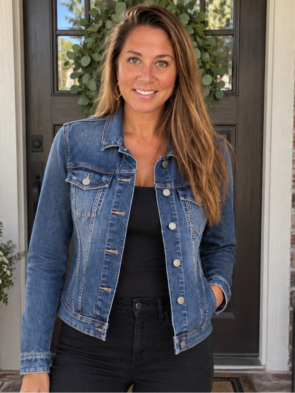 PAIGE Women’s Fitted Blue Denim Jean Jacket - Medium